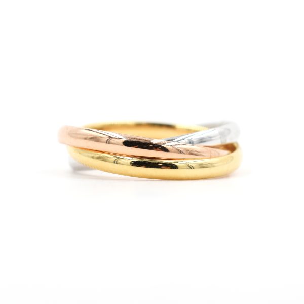Anello Cartier Trinity piccolo in oro 18 carati rosa, giallo e bianco con certificato