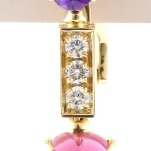 Orecchini Bulgari Allegra in oro giallo 18 kt con diamanti e gemme colorate - immagine 2