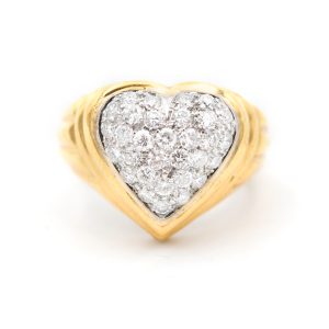 Anello Repossi in Oro Giallo con Cuore di Diamanti 0,64 ct