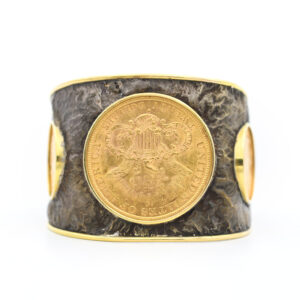 Bracciale in oro con monete storiche 2 sterline e 20 dollari