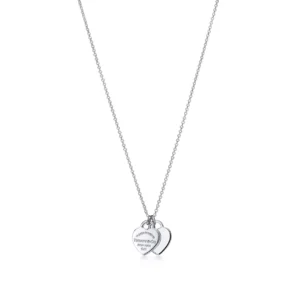 Collana Tiffany in Argento 925 con Doppio Cuore Mini