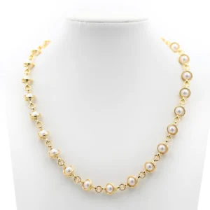 Collana Vintage Pomellato in Oro Giallo con 28 Perle