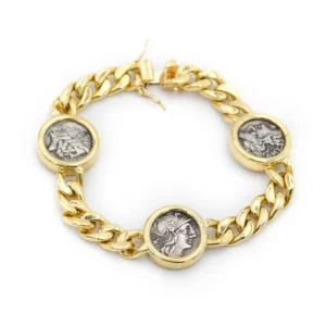 Bulgari Collezione Monete – Bracciale in Oro Giallo con Tre Monete Antiche